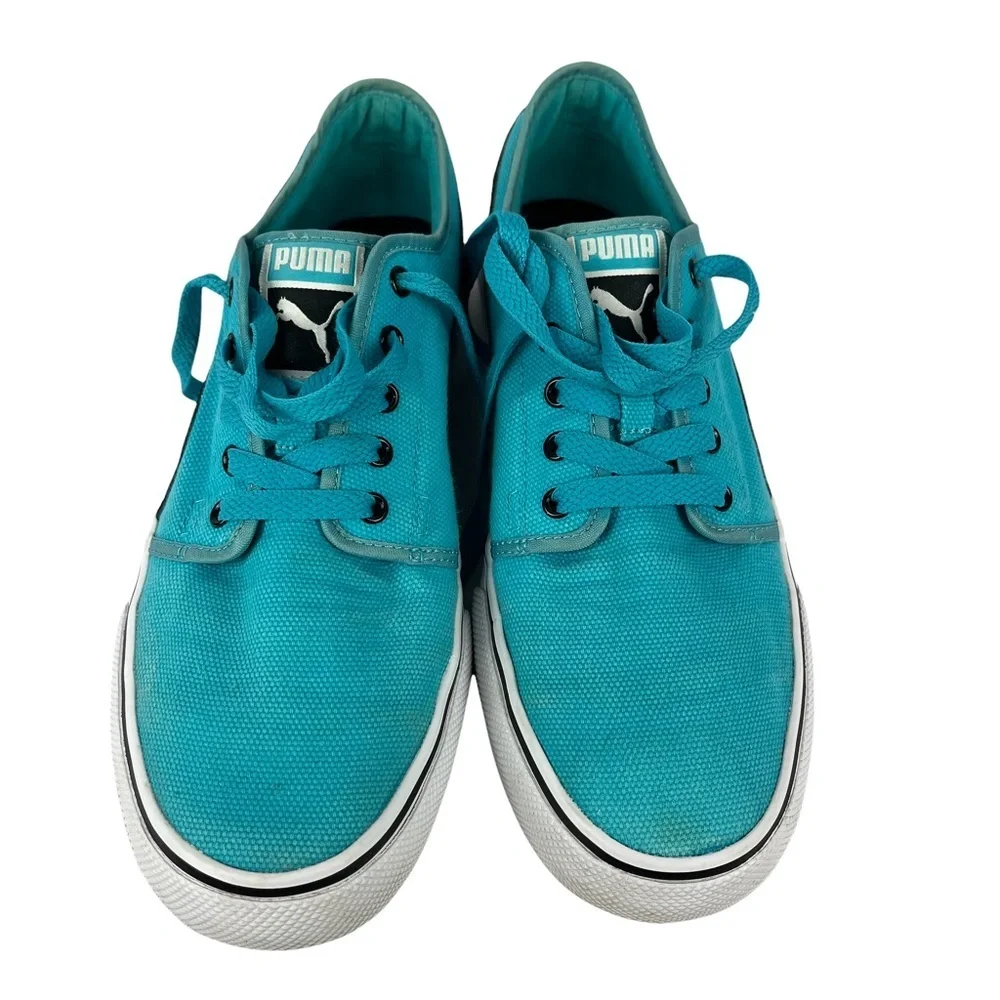 Puma Shoes Men 8 EL Alta Classic Blue‎ Canvas Low Top Fashion Sneakers